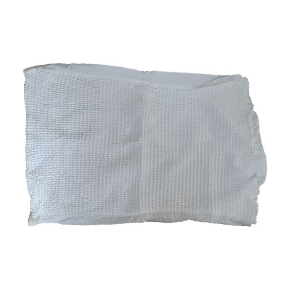 Rachel Zoe pair (2) white shams waffle pattern standard 100% cotton - Picture 1 of 4